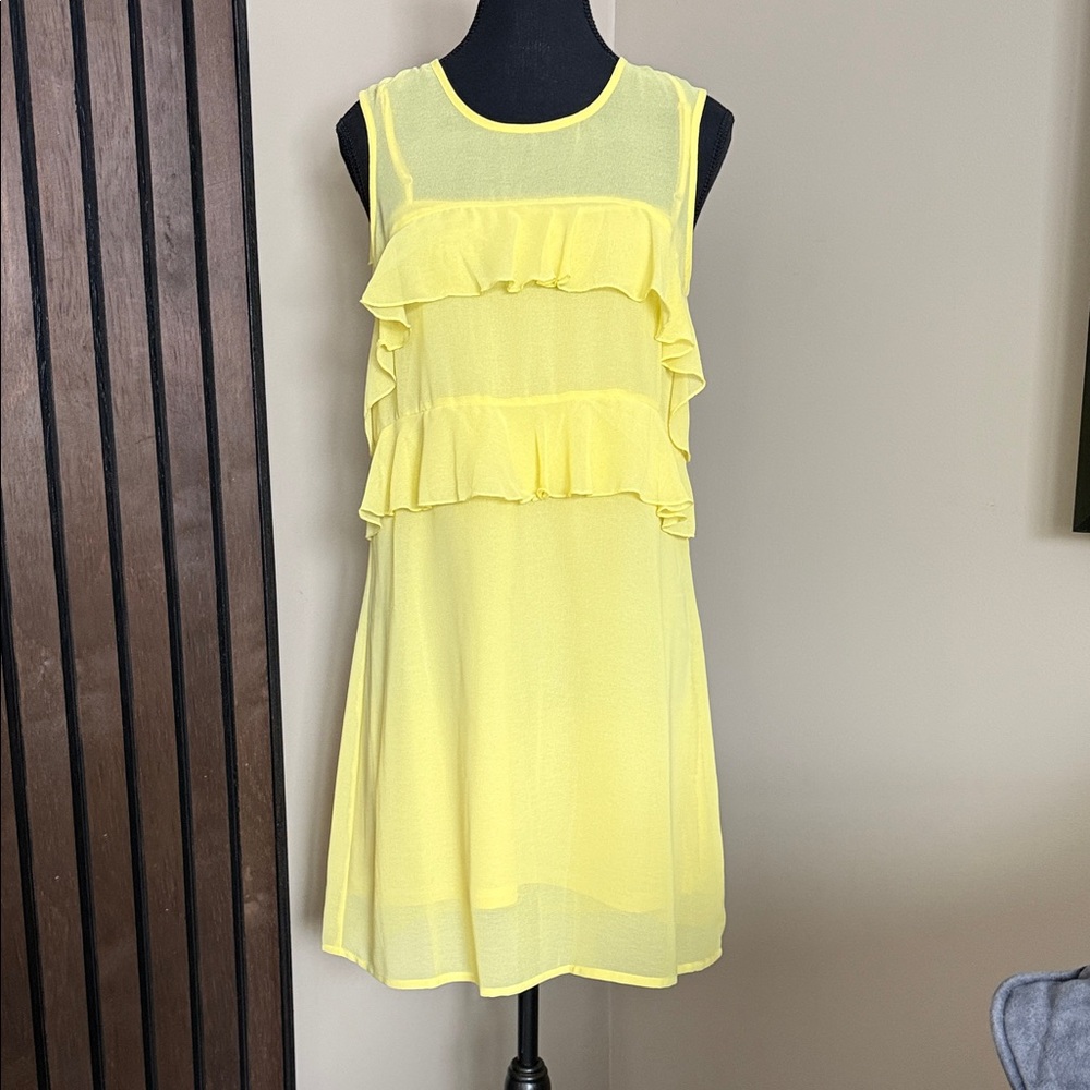 ASOS Yellow Ruffle Detail Dress